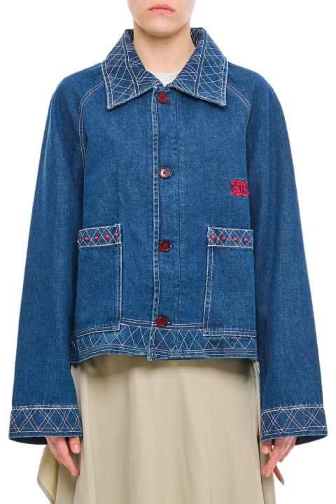 ウィメンズ Bodeのウェア Bode Embroidered Denim Cotton Jacket