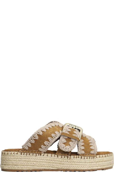 Mou Sandals for Women Mou Jute Sandal Sandals In Leather Color Suede