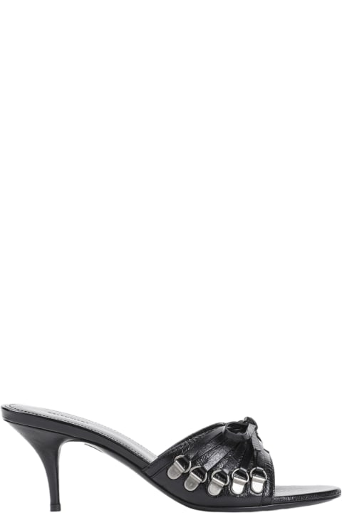 Balenciaga Black Leather Cagole Mules | italist