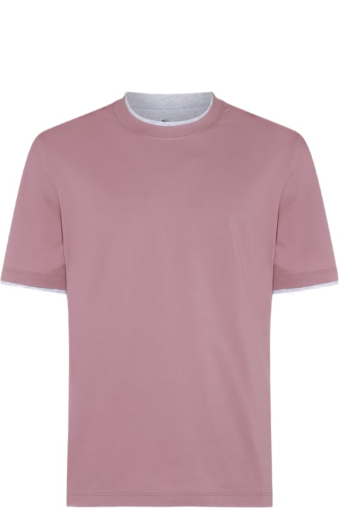 Clothing Sale for Men Brunello Cucinelli Light Pink Cotton T-shirt