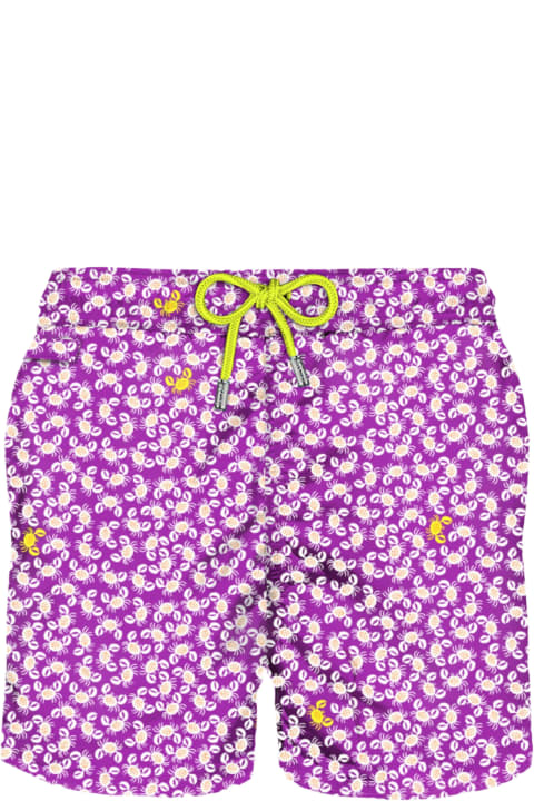 Homeware MC2 Saint Barth Man Light Fabric Swim Shorts With Crabs Print