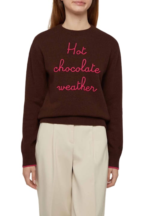 Homeware MC2 Saint Barth Brown Sweater New Queen With Hot Chocolate Weather Embroidery