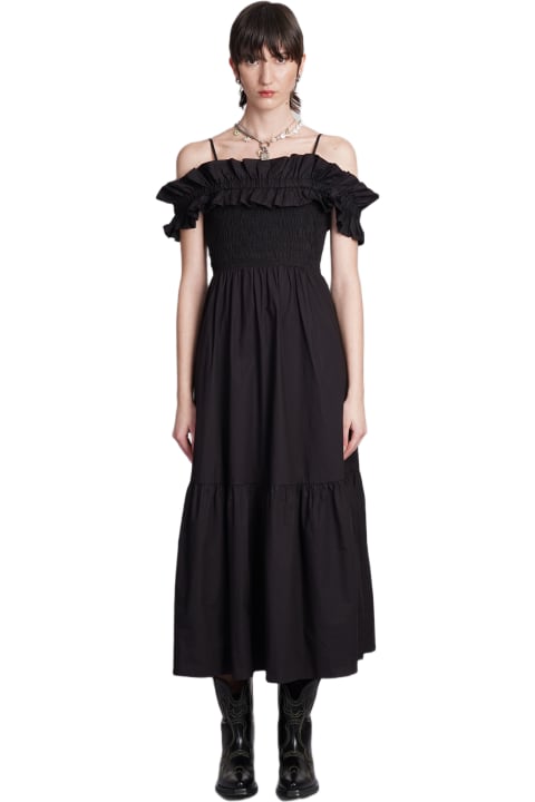 Ganni Dresses for Women Ganni Dress In Black Cotton