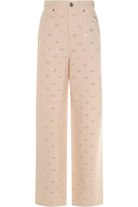 デニム・ジーパン SELF-PORTRAIT Woman Jeans Yellow Cream SS25829PC Denim Jeans – self-portrait-US