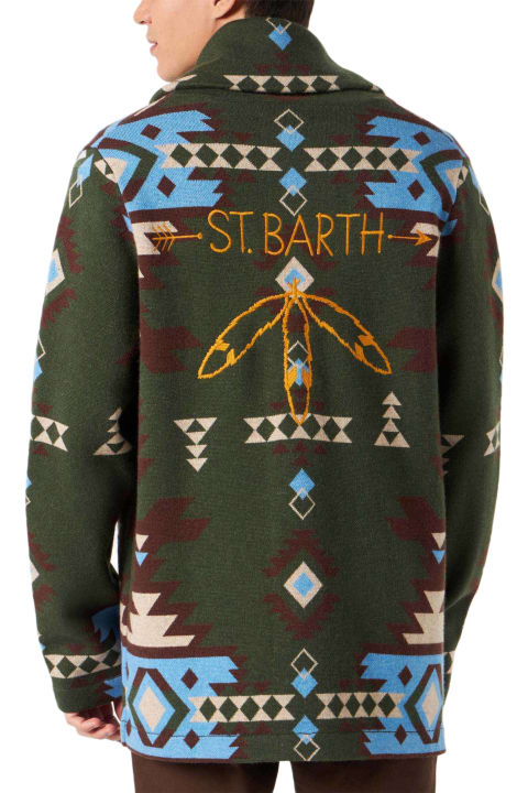 MC2 Saint Barth Sweaters for Men MC2 Saint Barth Man Knit Jacket With Embroidery