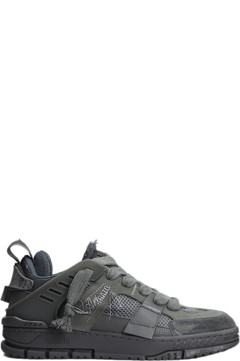 Homeware Axel Arigato Area Patvhwork Sneakers In Grey Suede And Fabric