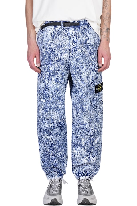 Stone Island Men Stone Island Pants In Blue Cotton