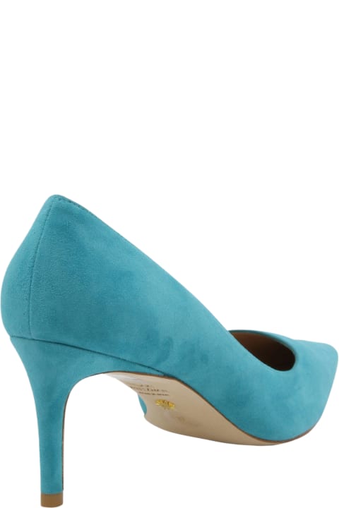 High-Heeled Shoes for Women Stuart Weitzman Capri Blue Suede Pumps