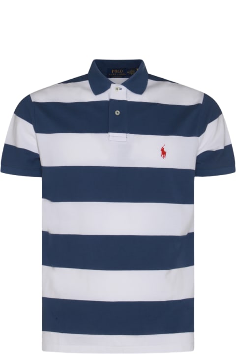 Ralph Lauren for Men Ralph Lauren White And Blue Cotton Polo Shirt