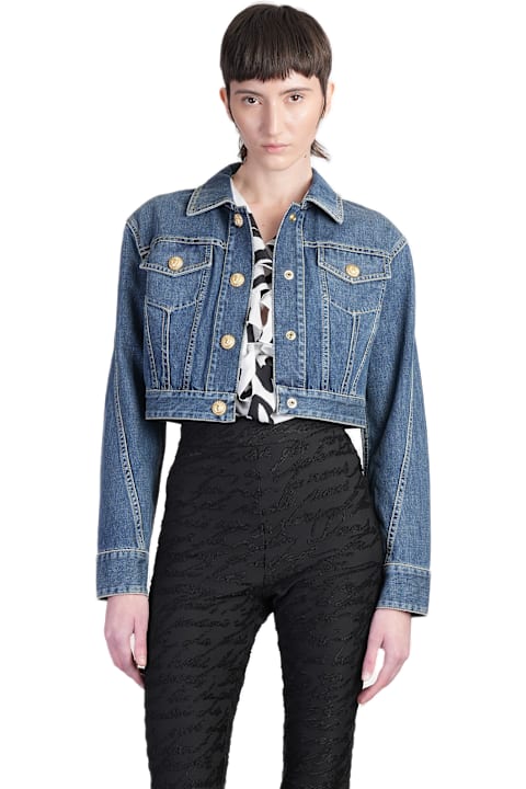 Balmain Coats & Jackets for Women Balmain Denim Jackets In Blue Cotton