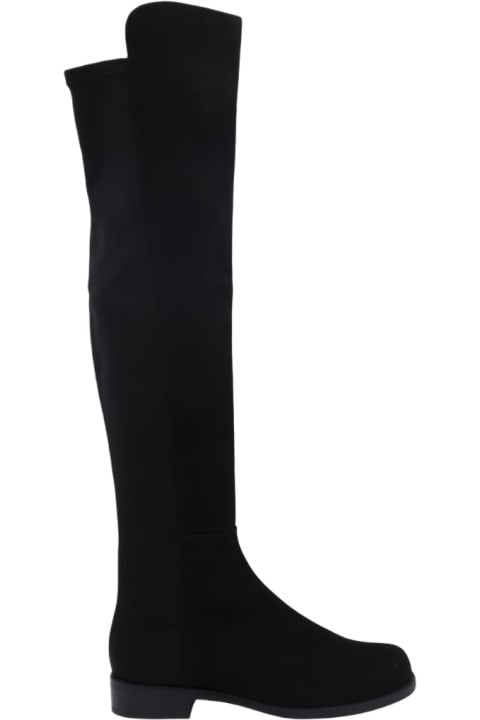 Fashion for Women Stuart Weitzman Black Suede And Stretch 50/50 Boots
