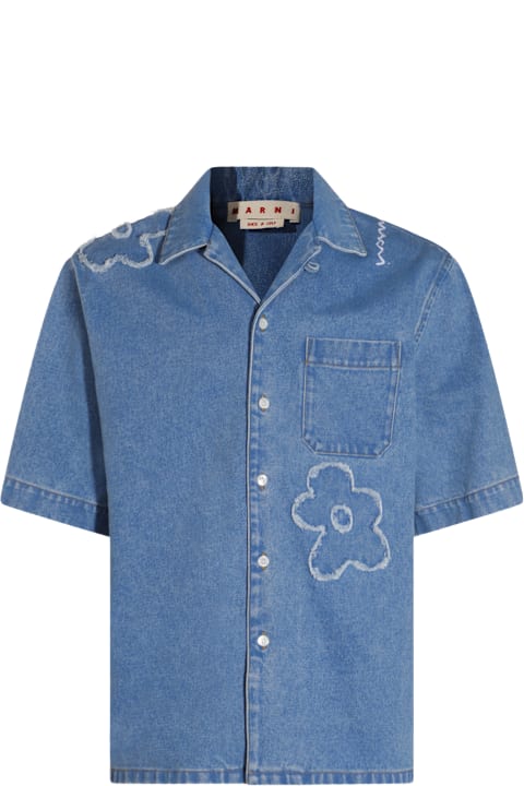 マルニ Marni Cotton Shirt Marni Blue Cotton Shirt | italist