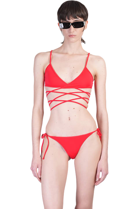 ملابس سباحة لـ السيدات The Attico Beachwear In Red Polyamide