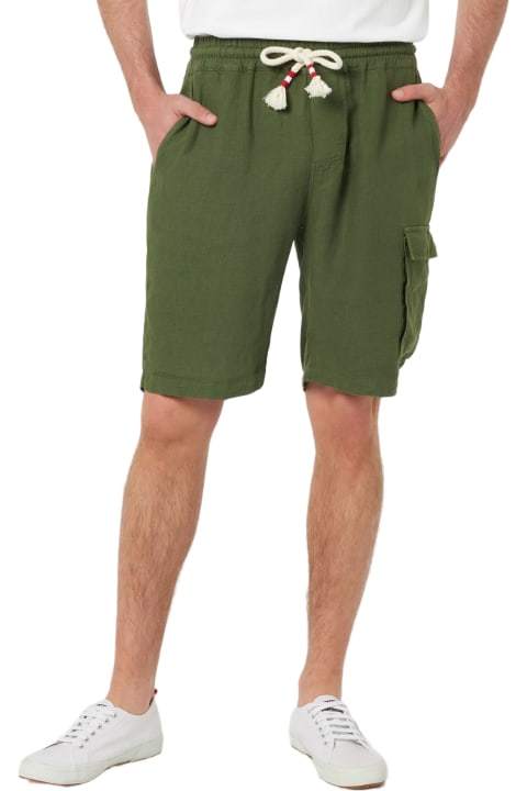 Homeware MC2 Saint Barth Man Military Green Linen Bermuda Marseille