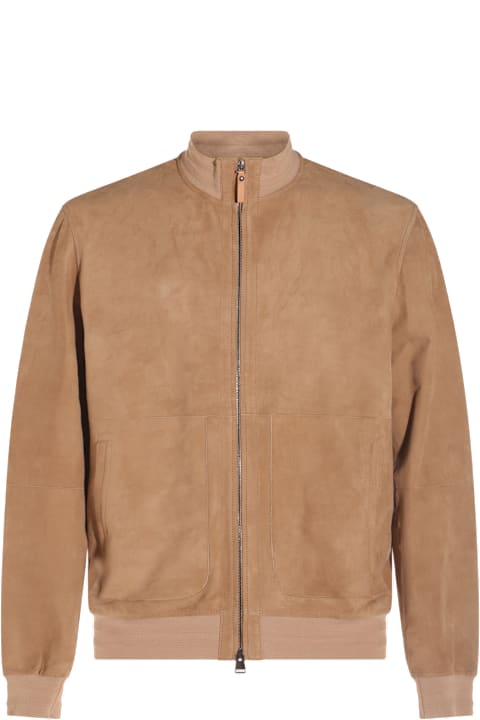 Canali for Men Canali Beige Lamb Leather Jacket