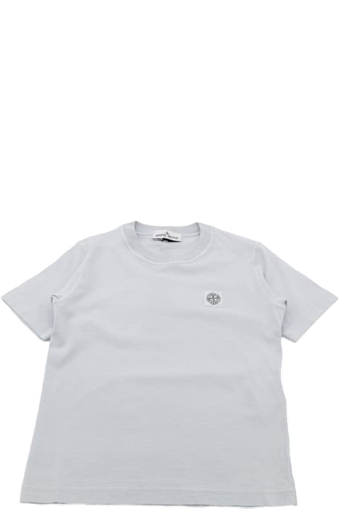 Topwear for Boys Stone Island White Cotton T-shirt