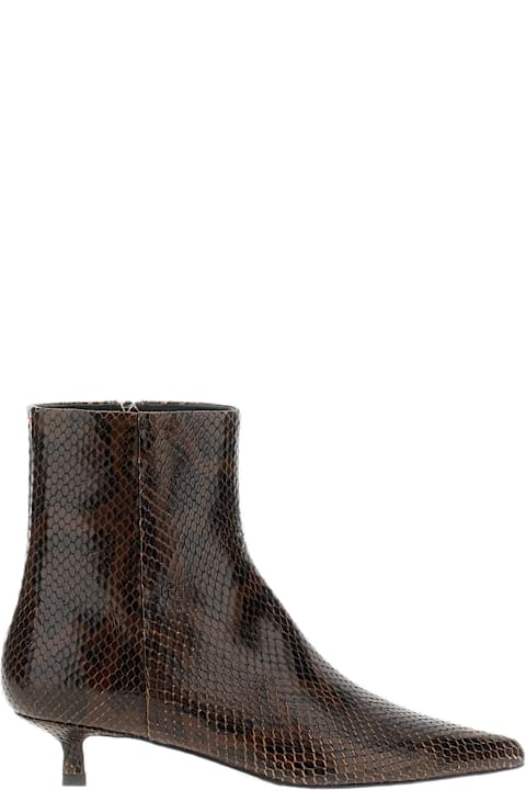 Fashion for Men aeyde Sofie Snake Print Calf Leather Moka