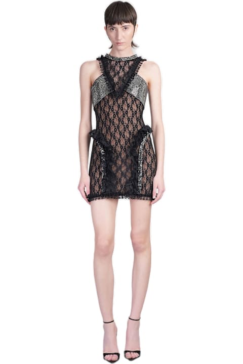 self-portrait for Kids self-portrait Mini Dress In Black Polyamide