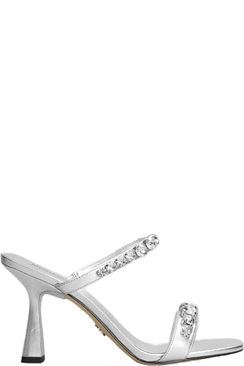 Michael Kors for Women Michael Kors Clara Sandals In Silver Leather