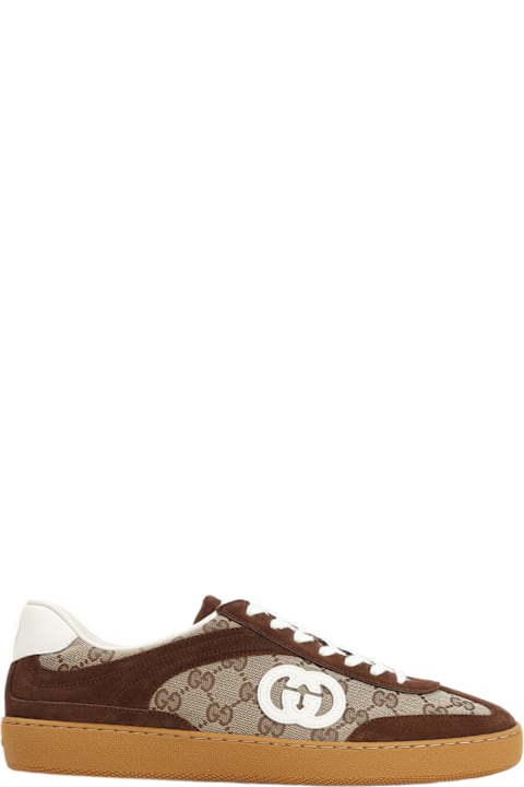Gucci Gg Fabric And Suede Sneakers