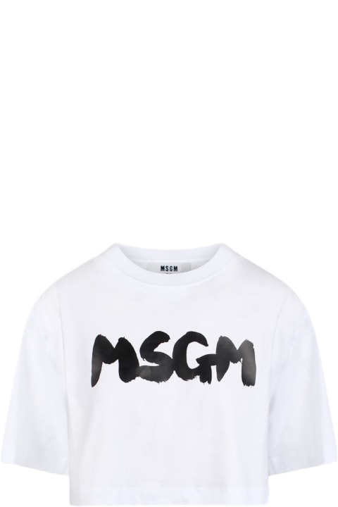 MSGM for Women MSGM Msgm Logo-print Cropped T-shirt