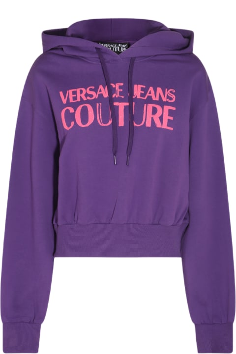 Fleeces & Tracksuits for Women Versace Jeans Couture Violet Cotton Sweatshirt