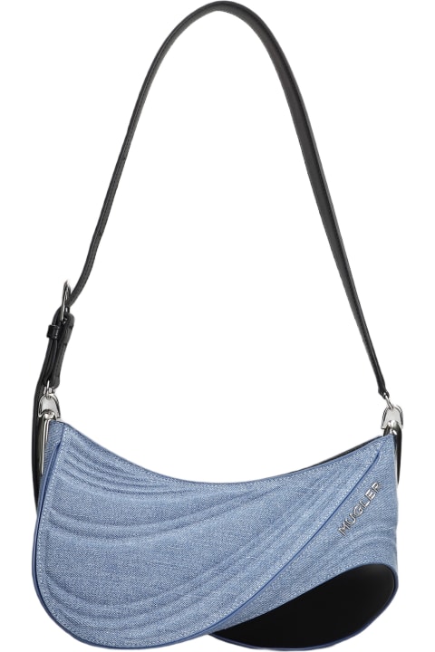 Mugler Shoulder Bags for Women Mugler Shoulder Bag In Blue Denim