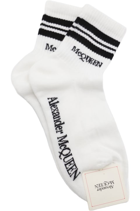 Alexander McQueen Underwear & Nightwear for Women Alexander McQueen Logo Intarsia-knit Socks