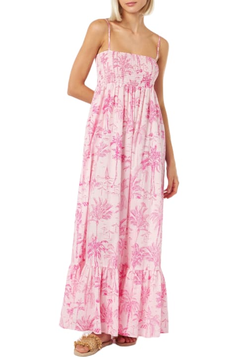 Homeware MC2 Saint Barth Woman Cotton Dress Jemma With Smocked Embroidery