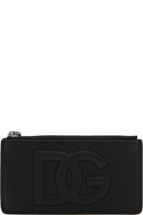メンズ Dolce & Gabbanaの財布 Dolce & Gabbana Black Calf Leather Cardholder