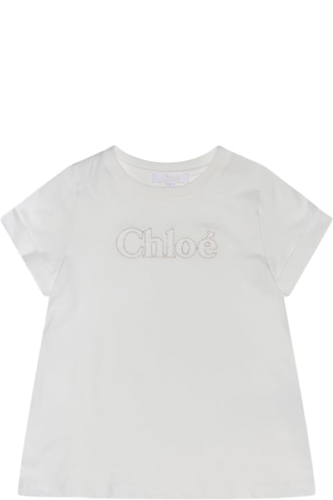 ガールズ ChloéのTシャツ＆ポロシャツ Chloé White Cotton Tshirt
