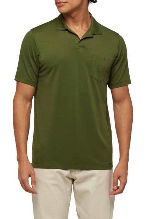 Homeware MC2 Saint Barth Military Green Technical Piquet Polo Shirt Camber