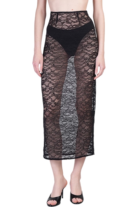 Laneus Clothing for Women Laneus Skirt In Black Polyamide