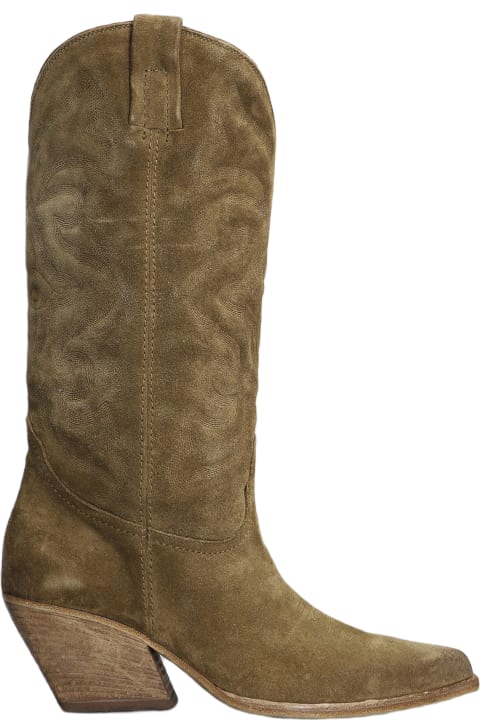 Texan Boots In Taupe Suede