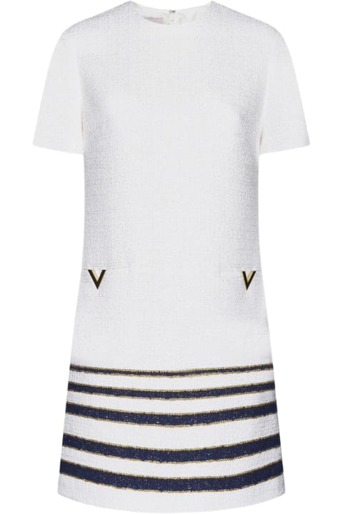 Valentino Striped Tweed Mini Dress