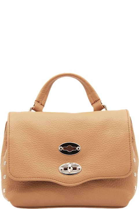 Homeware Zanellato Cappuccino Leather Postina Baby Top Handle Bag