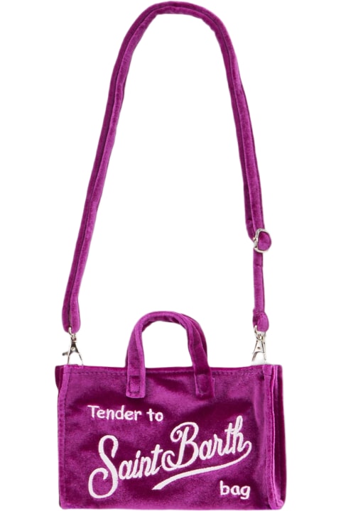 MC2 Saint Barth إكسسورات إلكترونيات لـ السيدات MC2 Saint Barth Fuchsia Velvet Phone Holder Micro Bag