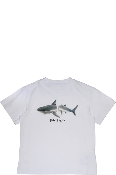 Palm Angels T-Shirts & Polo Shirts for Girls Palm Angels White Cotton T-shirt