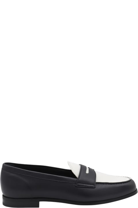 Church's Shoes for Women Church's Dark Blue And White Leather Loafers