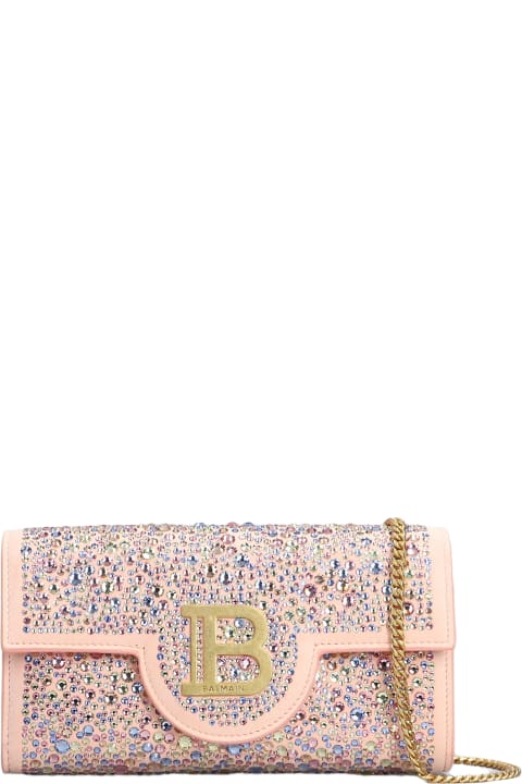 Balmain Wallets for Women Balmain B Buzz Hand Bag In Rose-pink Suede