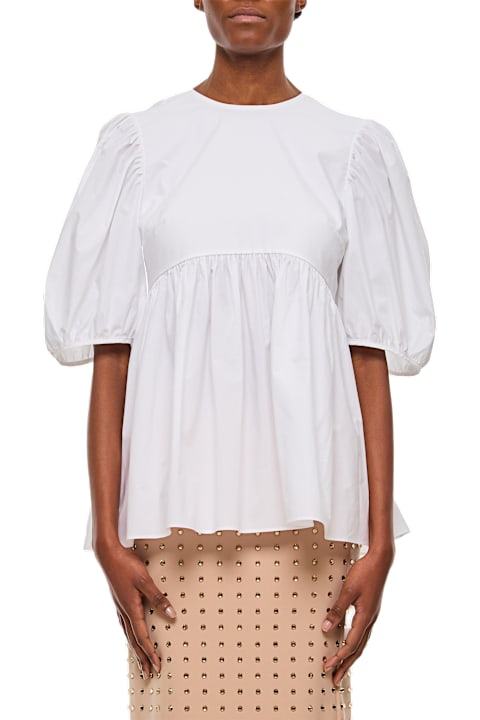 ウィメンズ Cecilie Bahnsenのウェア Cecilie Bahnsen Anisha Top Cotton White