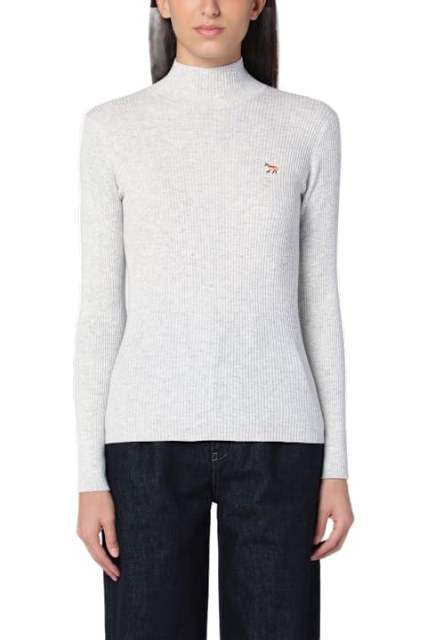 Homeware Maison Kitsuné Light Grey Wool And Cotton Turtleneck