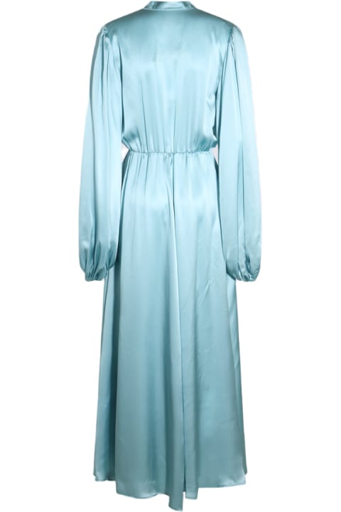 Fashion for Women Crida Milano Light Blue Satin Matera Long Dress