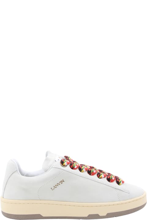 Shoes for Women Lanvin White Leather Lite Curb Sneakers