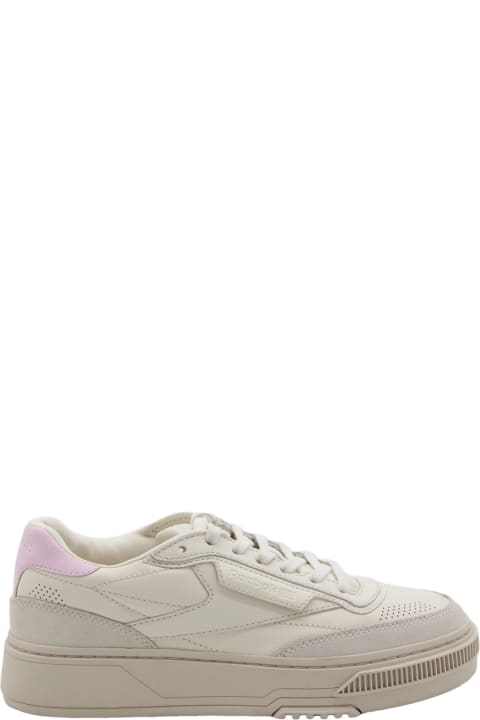 Reebok Kids Reebok White And Pink Leather C Ltd Sneakers