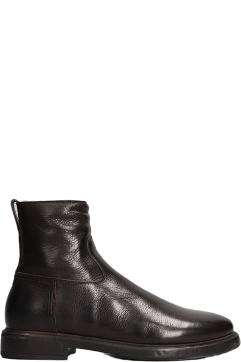 Silvano Sassetti Boots for Men Silvano Sassetti Low Heels Ankle Boots In Dark Brown Leather