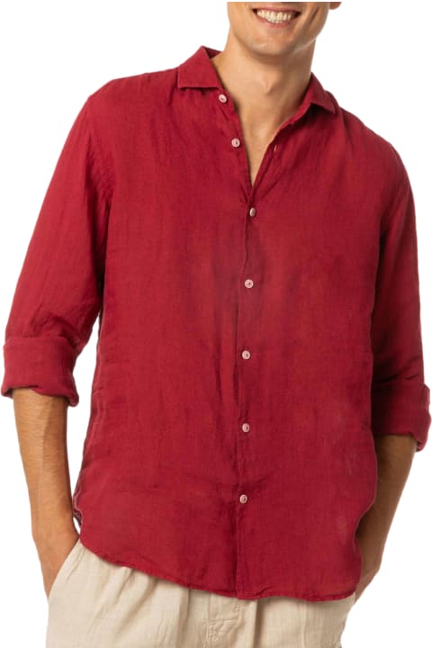 Homeware MC2 Saint Barth Man Burgundy Linen Pamplona Shirt