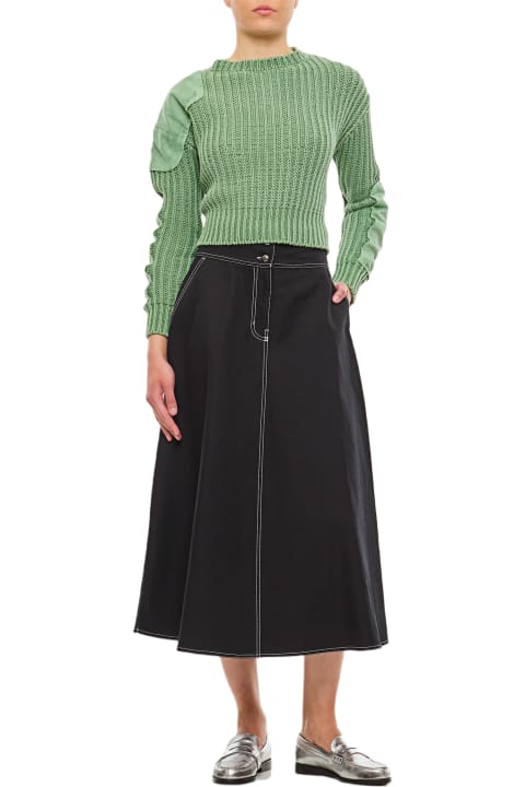 Fashion for Women Max Mara Yamato Linen And Cotton Midi Skirt