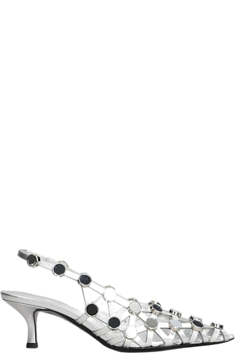 The Attico أحذية لـ السيدات The Attico Grid Pumps In Silver Leather
