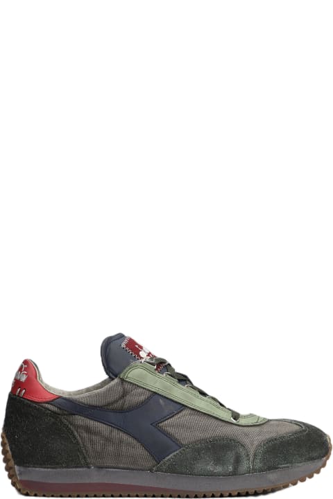 Diadora Sneakers for Men Diadora Equipe H Sneakers In Green Suede And Fabric